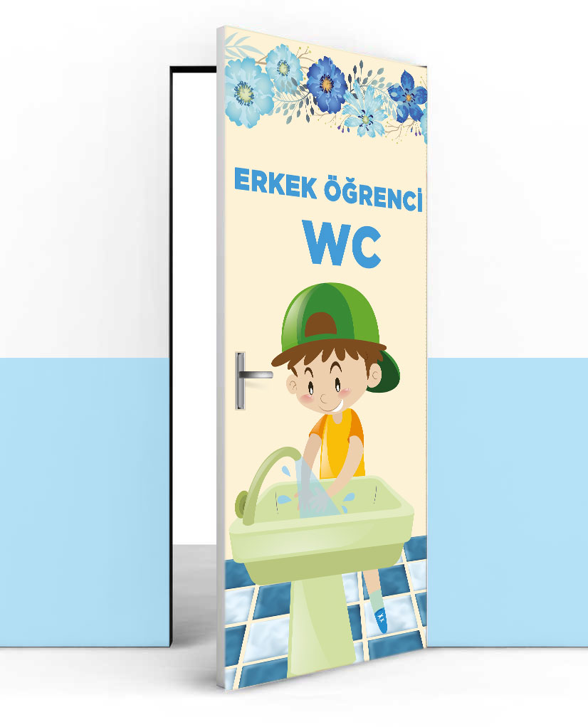 Erkek öğrenci wc kapı giydirme